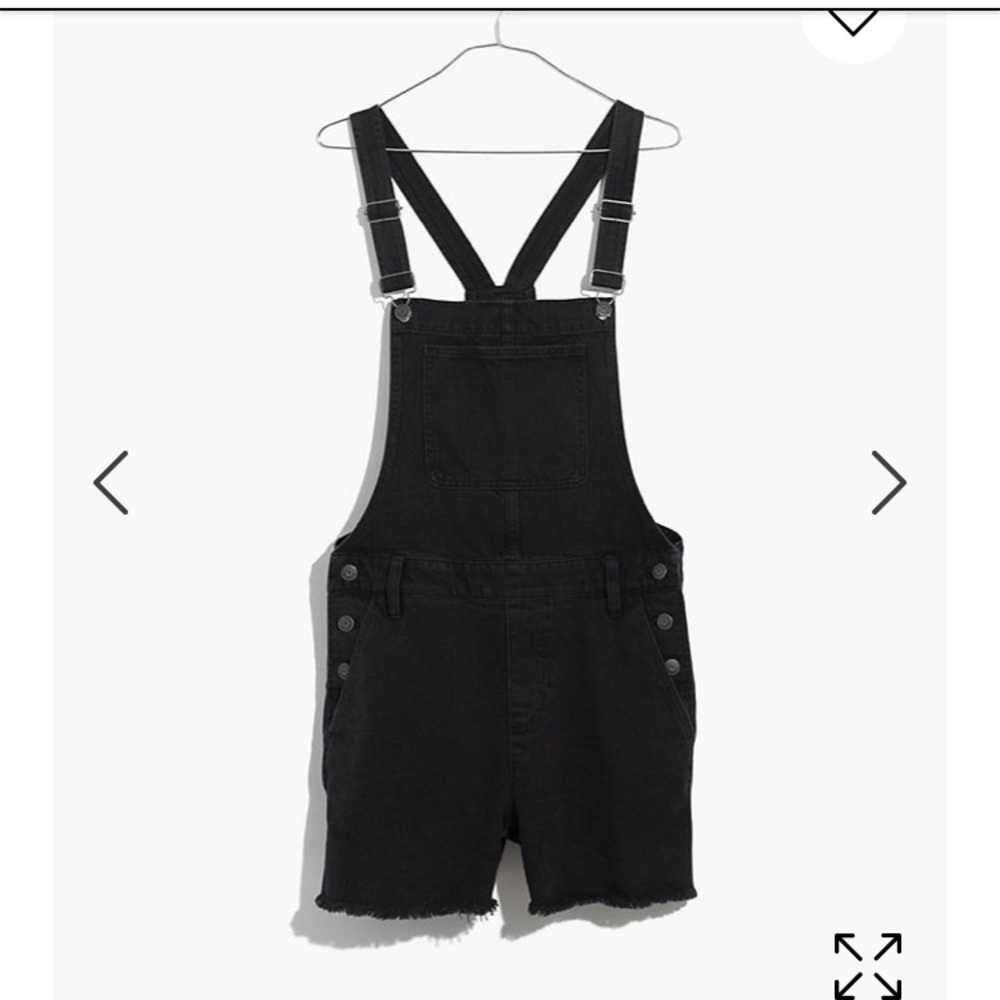 Madewell Adirondack Overall Shorts- washed black